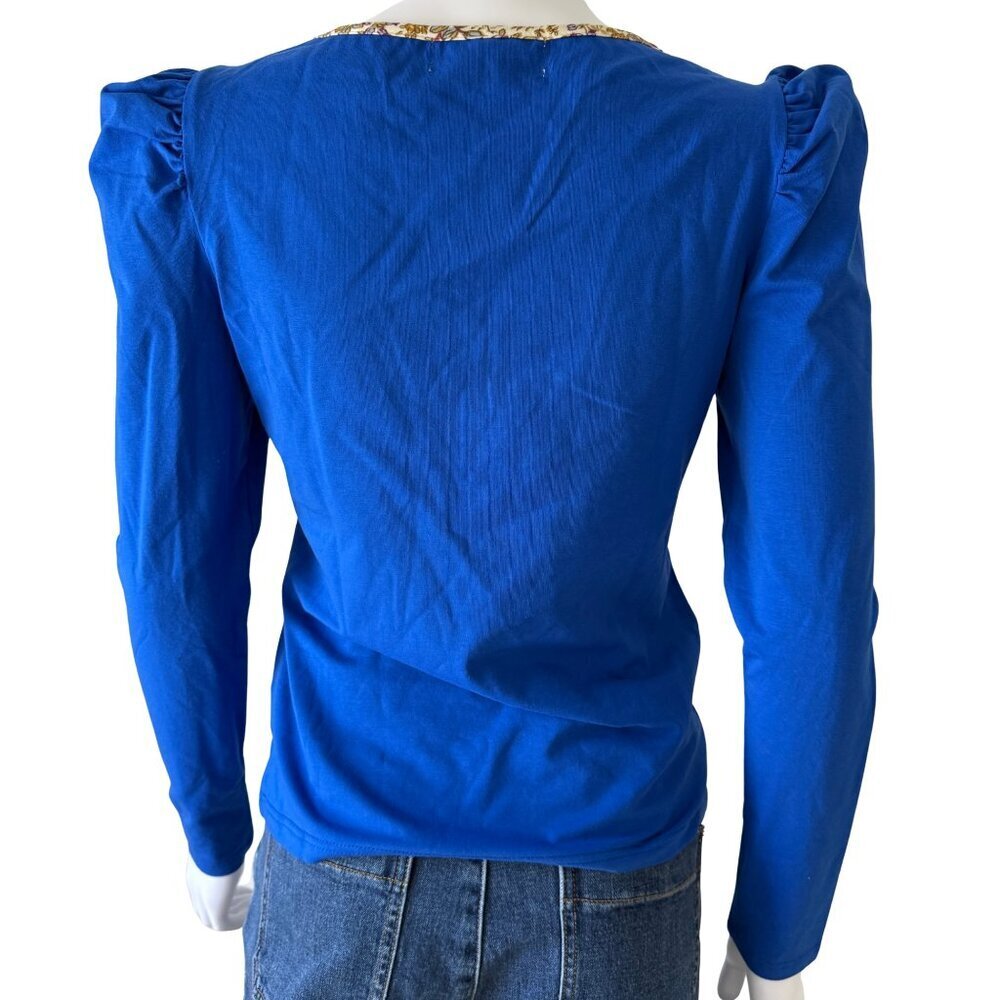 Kristinit Blue Top Signature Applique Heart NWT Size M - Picture 4 of 6